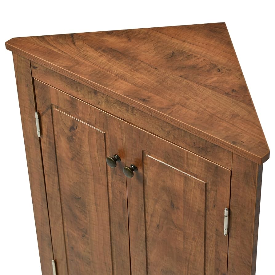 【REGAL】02DRCD ダークブラウン 25cm Amazon.com: Corner Cabinet with Adjustable Shelves and Two